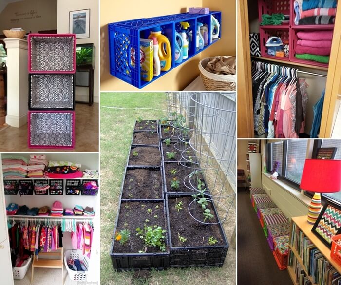 Clever Ideas To Recycle Plastic Milk Crates, Milk Crate Shelving Unit