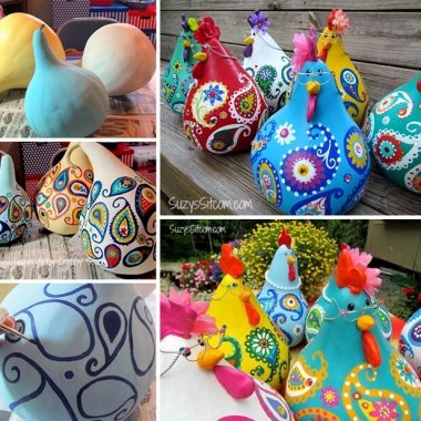 These Super Cute Paisley Chickens are Made from Gourds fi