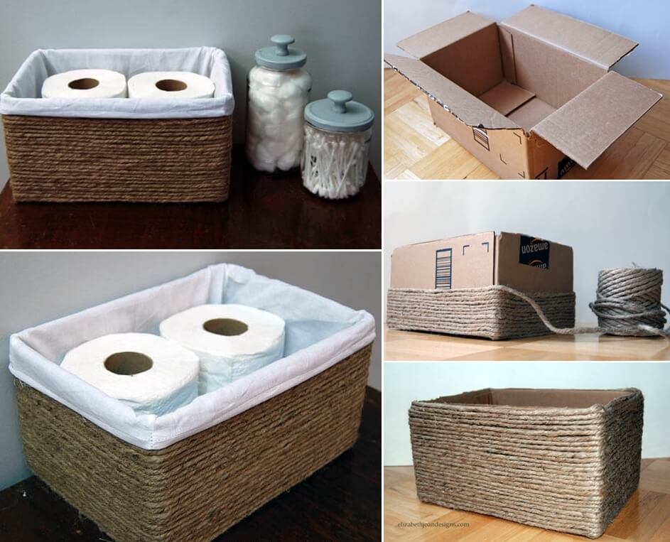 Make a Storage Basket from a Cardboard Box