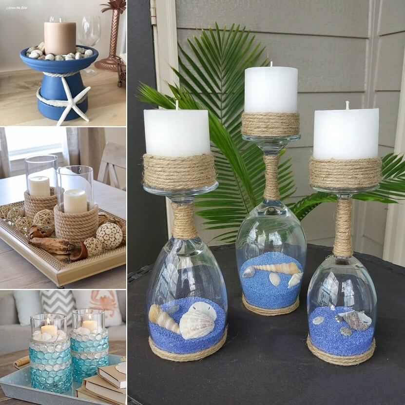 Mesmerizing DIY Coastal Candle Holder Ideas