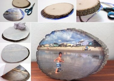 This Wood Slice Photo Transfer Idea is So Cool fi