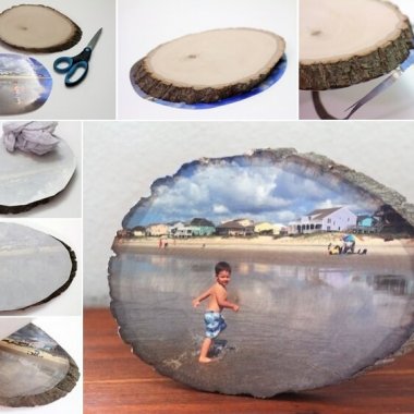 This Wood Slice Photo Transfer Idea is So Cool fi