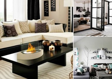 Gorgeous Black and White Living Room Designs fi