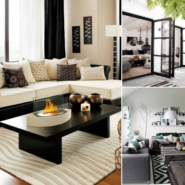 Gorgeous Black and White Living Room Designs fi