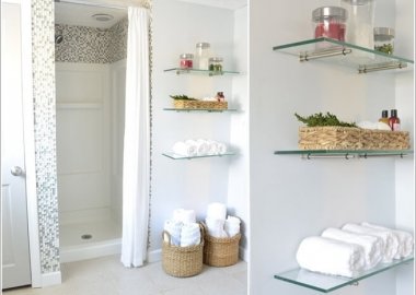 Create Wall Storage in Your Bathroom with DIY Shelves 10