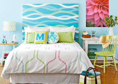 These DIY Coastal Fabric Headboards are a Pure Bliss fi