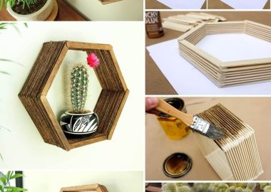 Popsicle Stick Hexagon Shelf fi