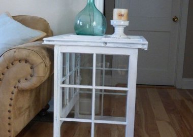 This Reclaimed Farmhouse Windows Side Table is Lovely fi