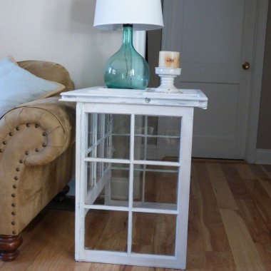 This Reclaimed Farmhouse Windows Side Table is Lovely fi