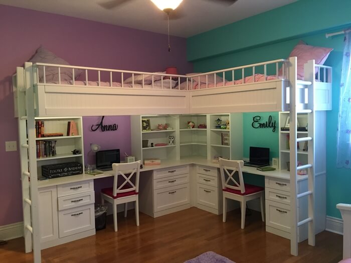 l shaped loft bunk beds