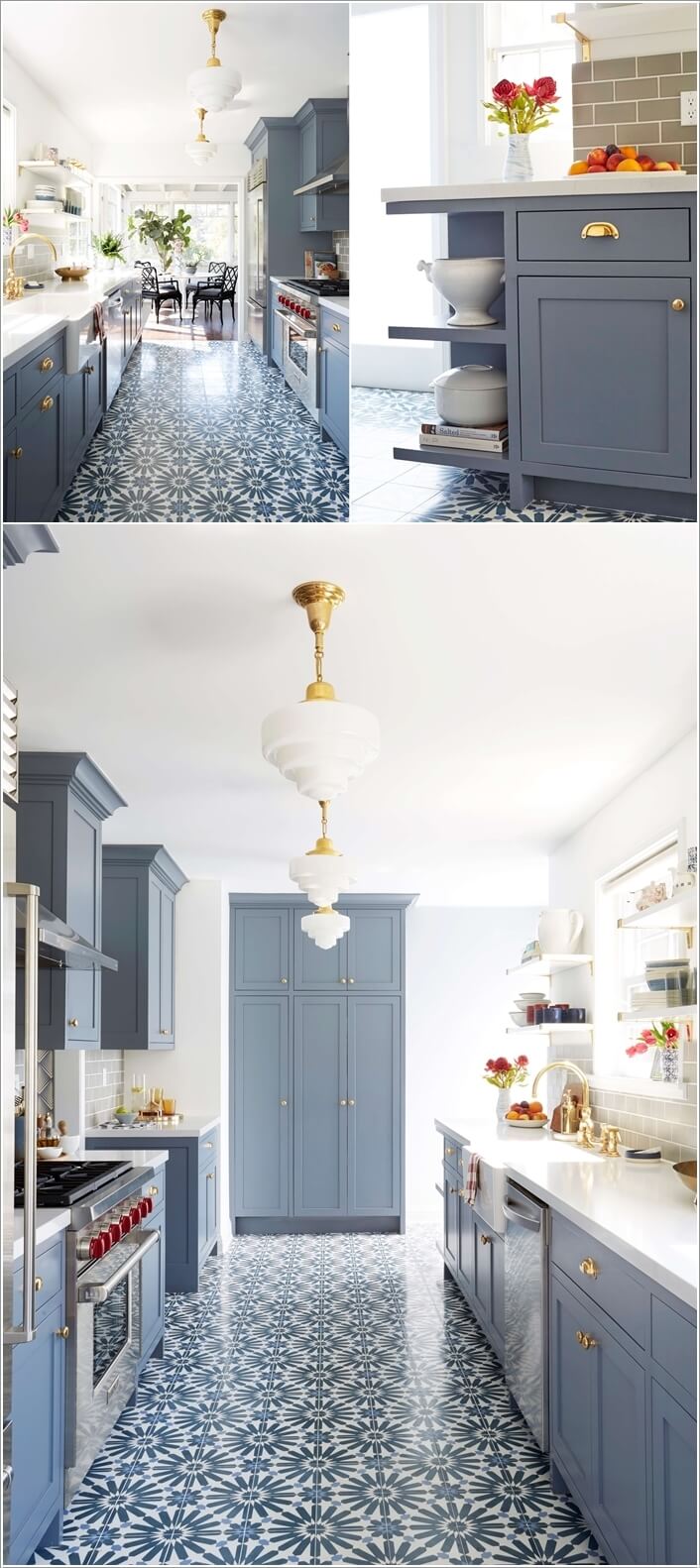 Interesting Ideas to Decorate Long and Narrow Kitchens