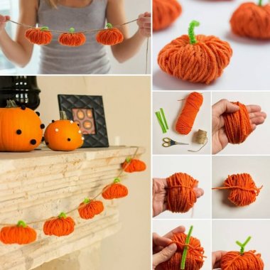 Yarn Pumpkin Garland fi