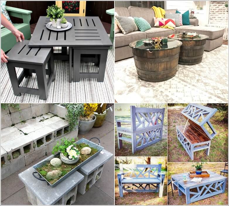 13 DIY Outdoor Coffee Table Ideas