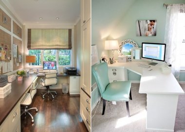 Home Office with a Corner Desk fi