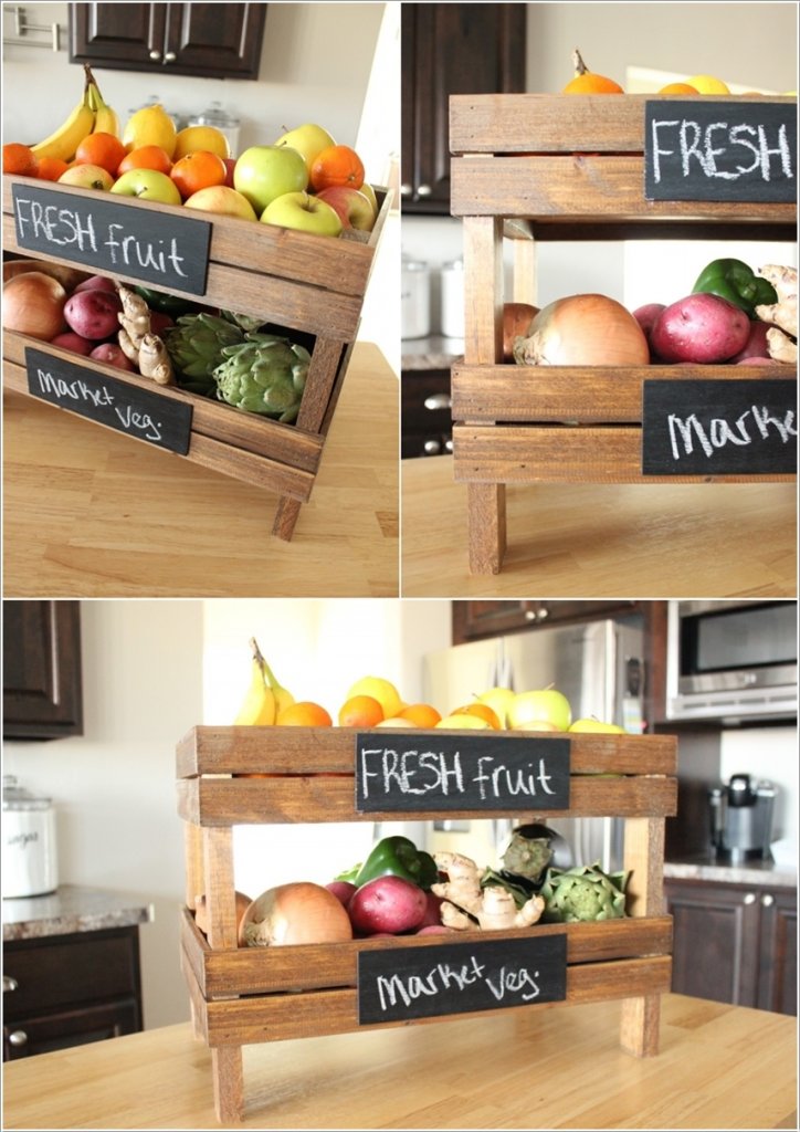 Organize Your Kitchen with Wood Crates