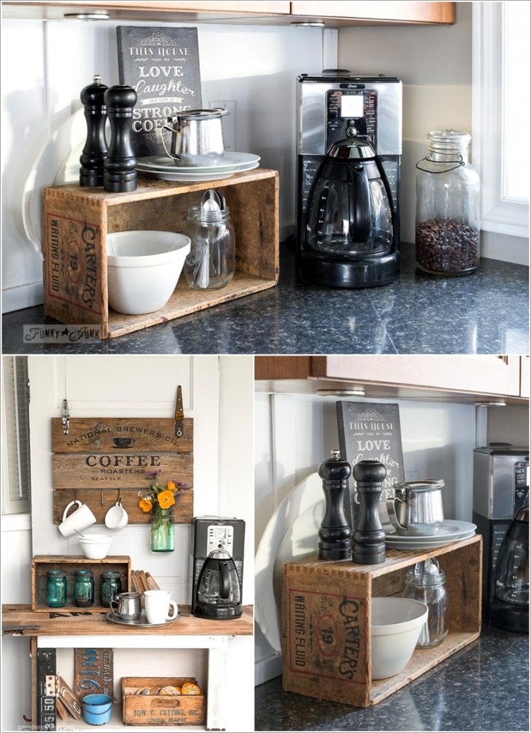 Organize Your Kitchen with Wood Crates