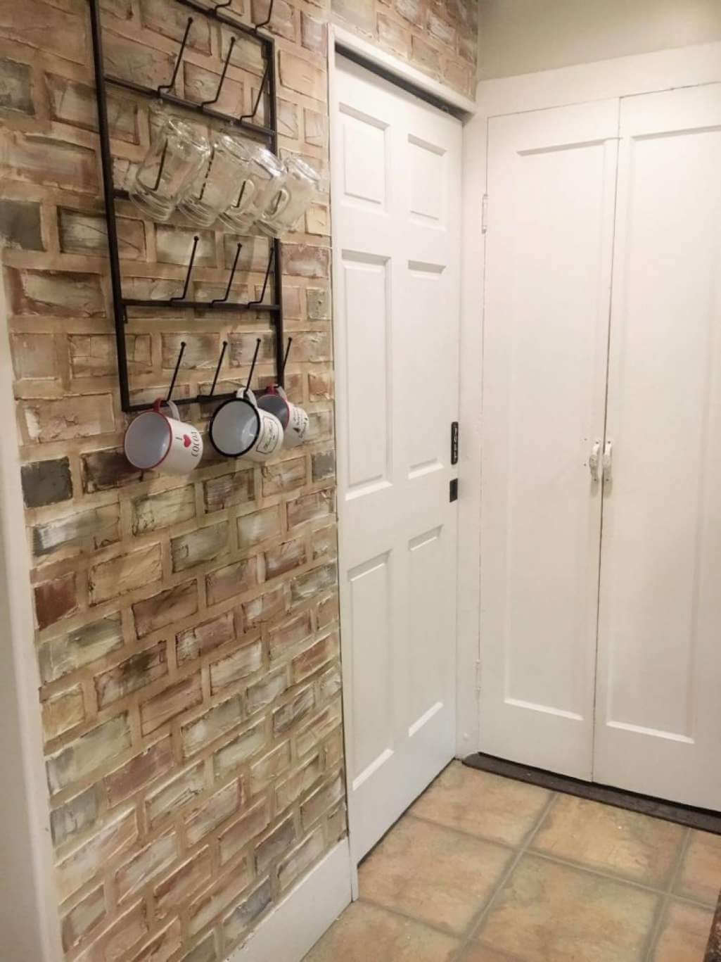 Inexpensive DIY Faux Brick Wall