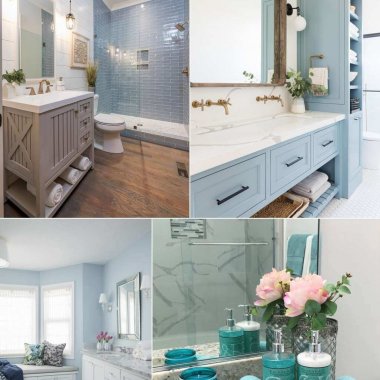 blue bathroom decor