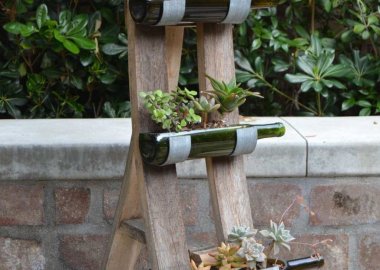 DIY Wine Bottle Garden Decor Ideas