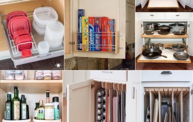 kitchen cabinet organization hacks