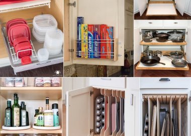 kitchen cabinet organization hacks