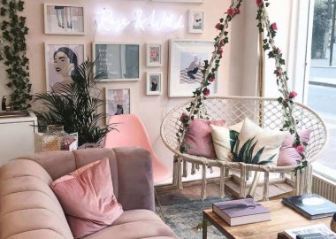pink and green decor
