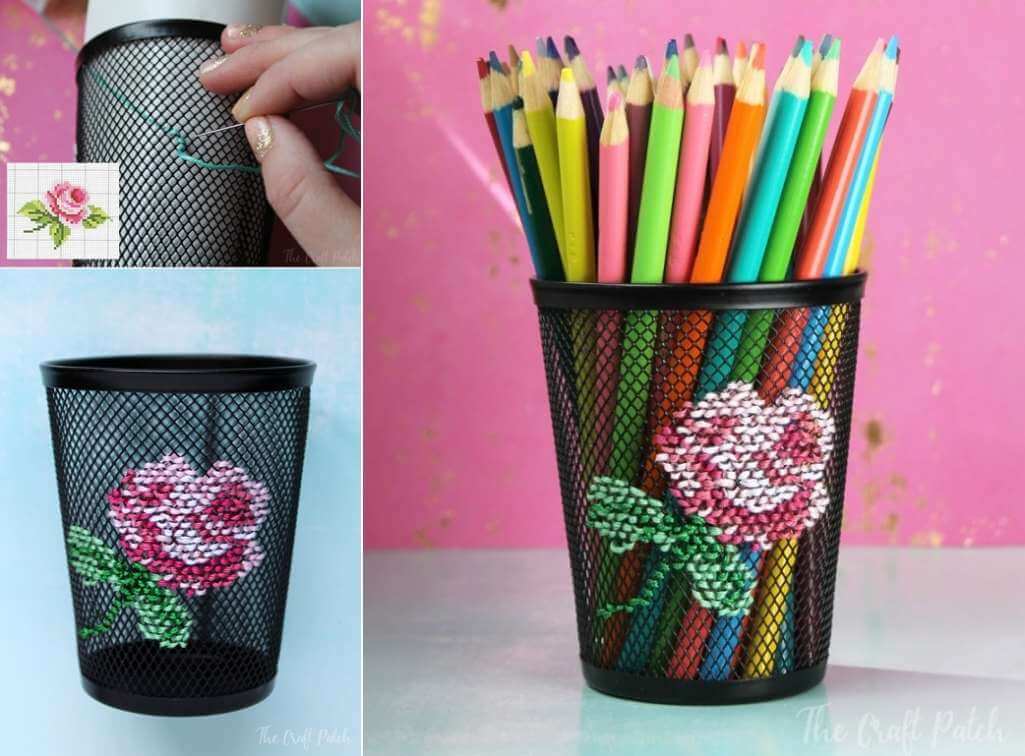 DIY Cross Stitch Inspired Home Decor Projects