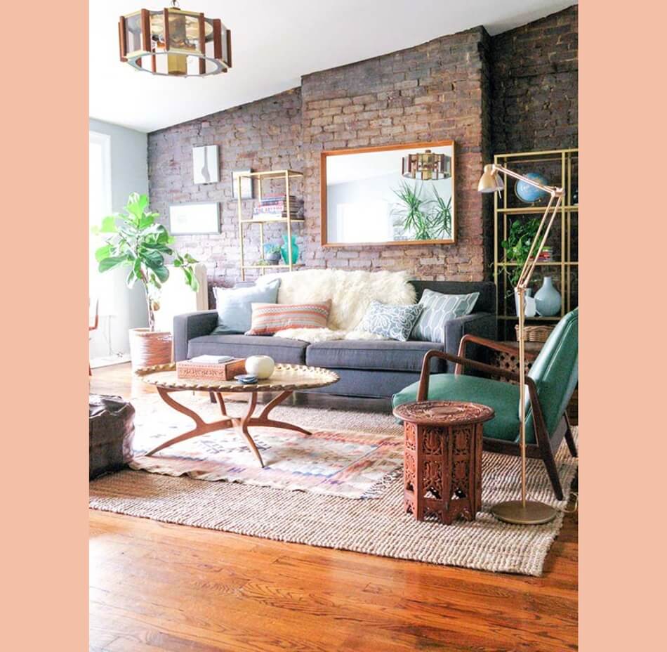 Ways to Style a Living Room with a Brick Wall