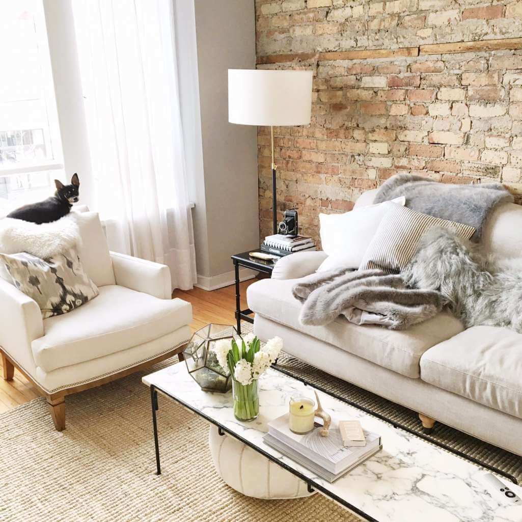 Ways to Style a Living Room with a Brick Wall