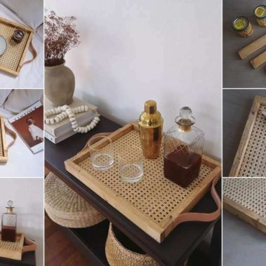 diy cane webbing serving tray