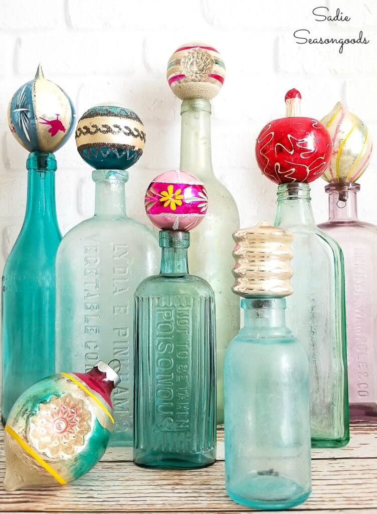 Glass Bottle Christmas Decor Ideas