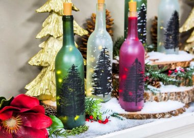 Glass Bottle Christmas Decor Ideas