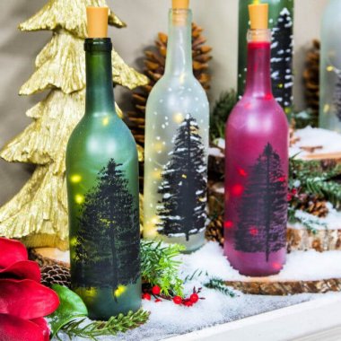 Glass Bottle Christmas Decor Ideas