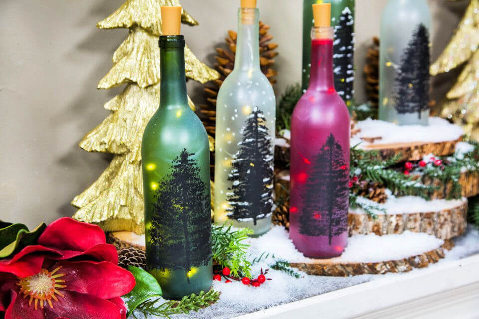 Glass Bottle Christmas Decor Ideas