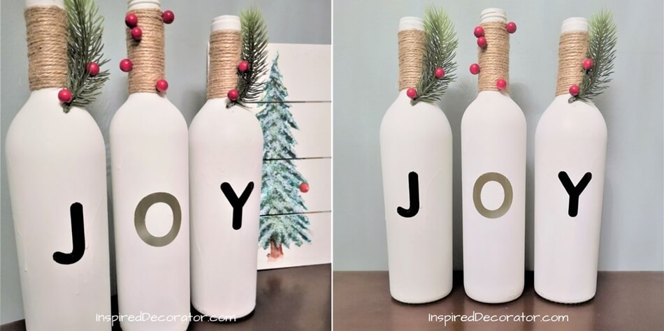 Glass Bottle Christmas Decor Ideas