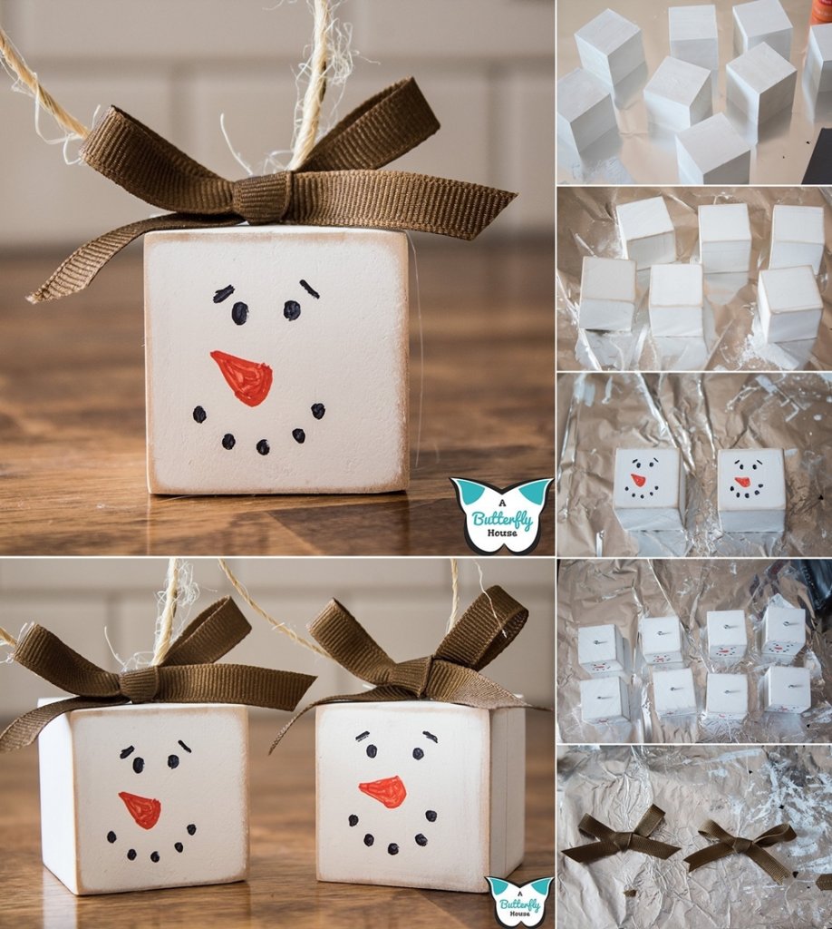 DIY Snowman Ornaments 