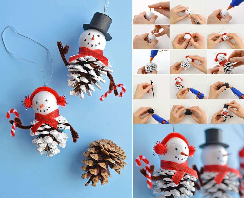 DIY Snowman Ornaments 
