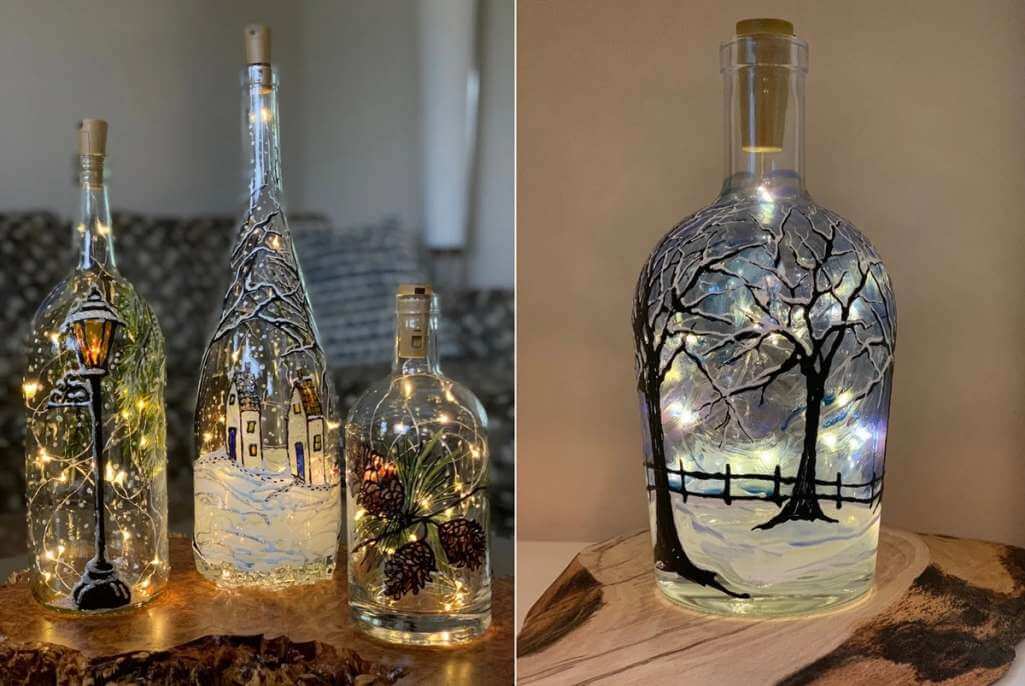 Glass Bottle Christmas Decor Ideas