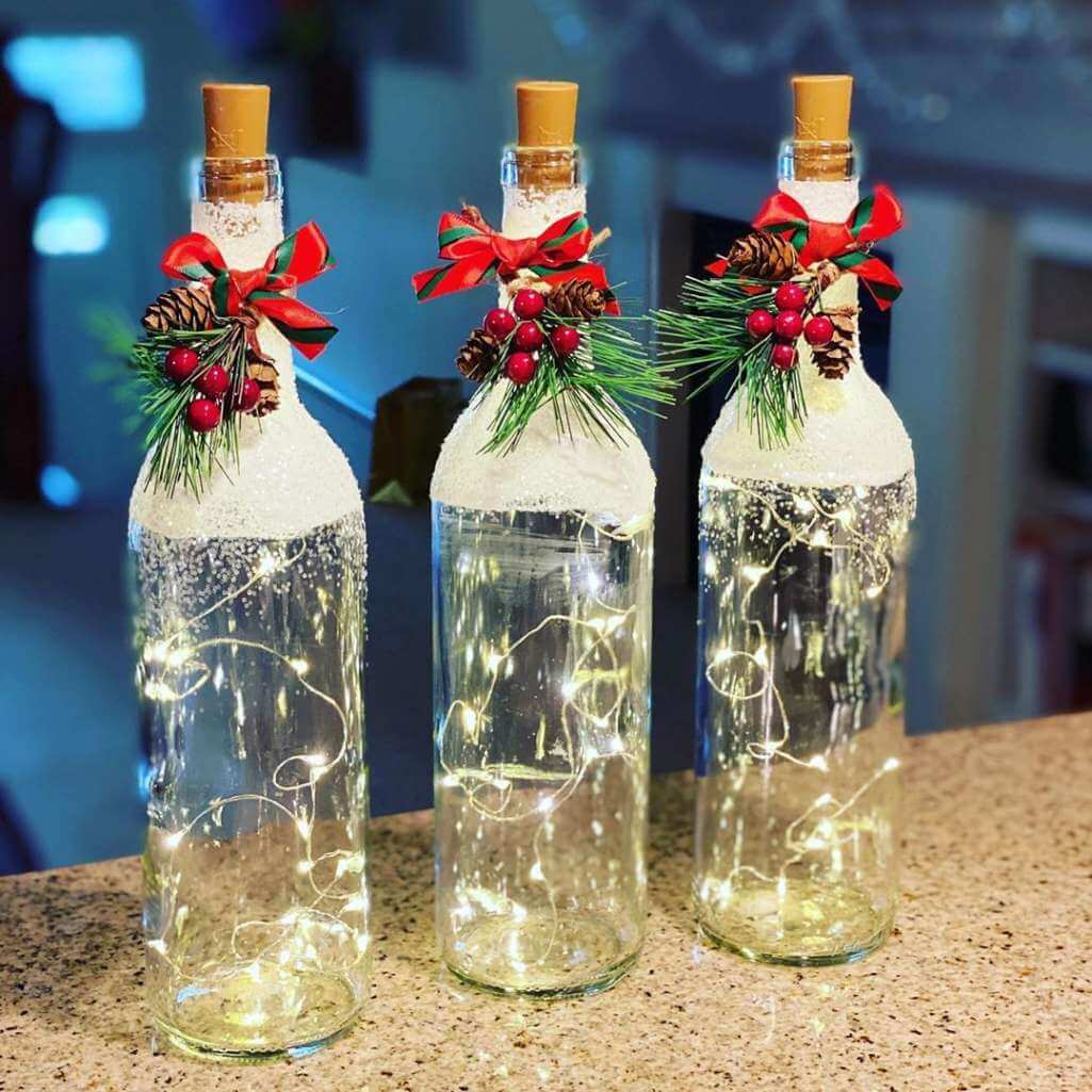 Glass Bottle Christmas Decor Ideas