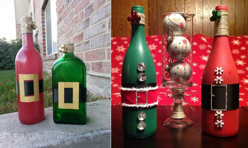 Glass Bottle Christmas Decor Ideas