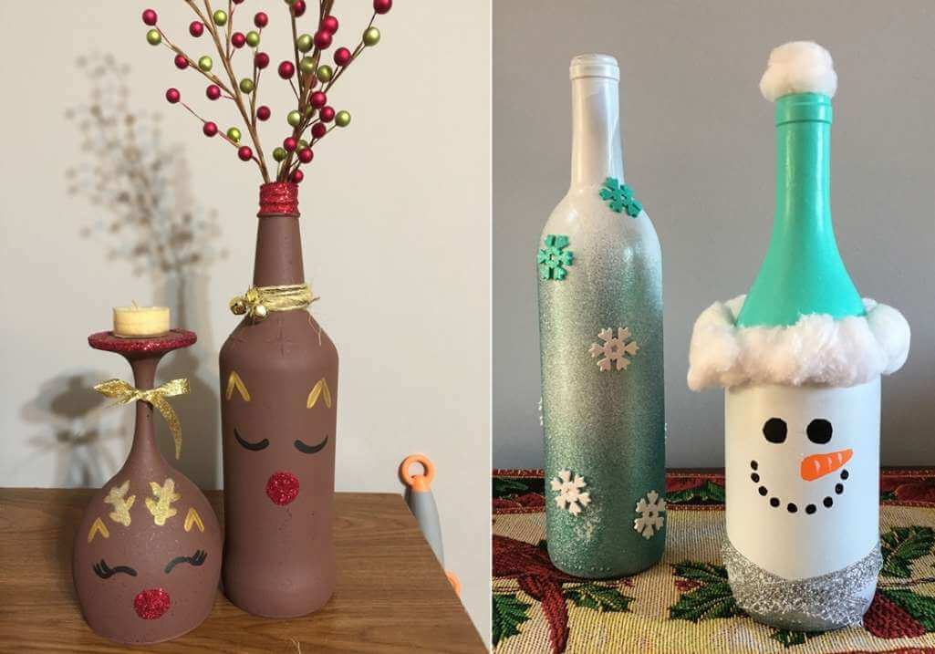 Glass Bottle Christmas Decor Ideas