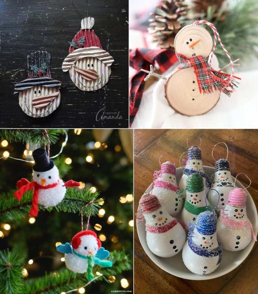 DIY Snowman Ornaments 