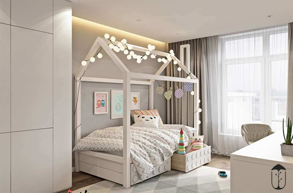 Ideas To Decorate Kids Room with String Lights 