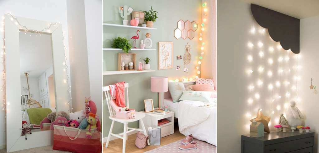 Ideas To Decorate Kids Room with String Lights 