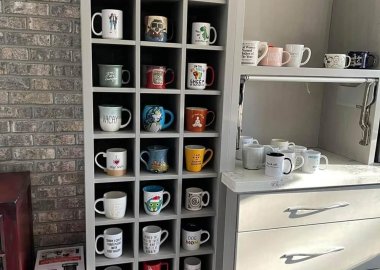 Floor to Ceiling Cubbyhole Mug Storage Unit