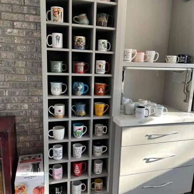 Floor to Ceiling Cubbyhole Mug Storage Unit